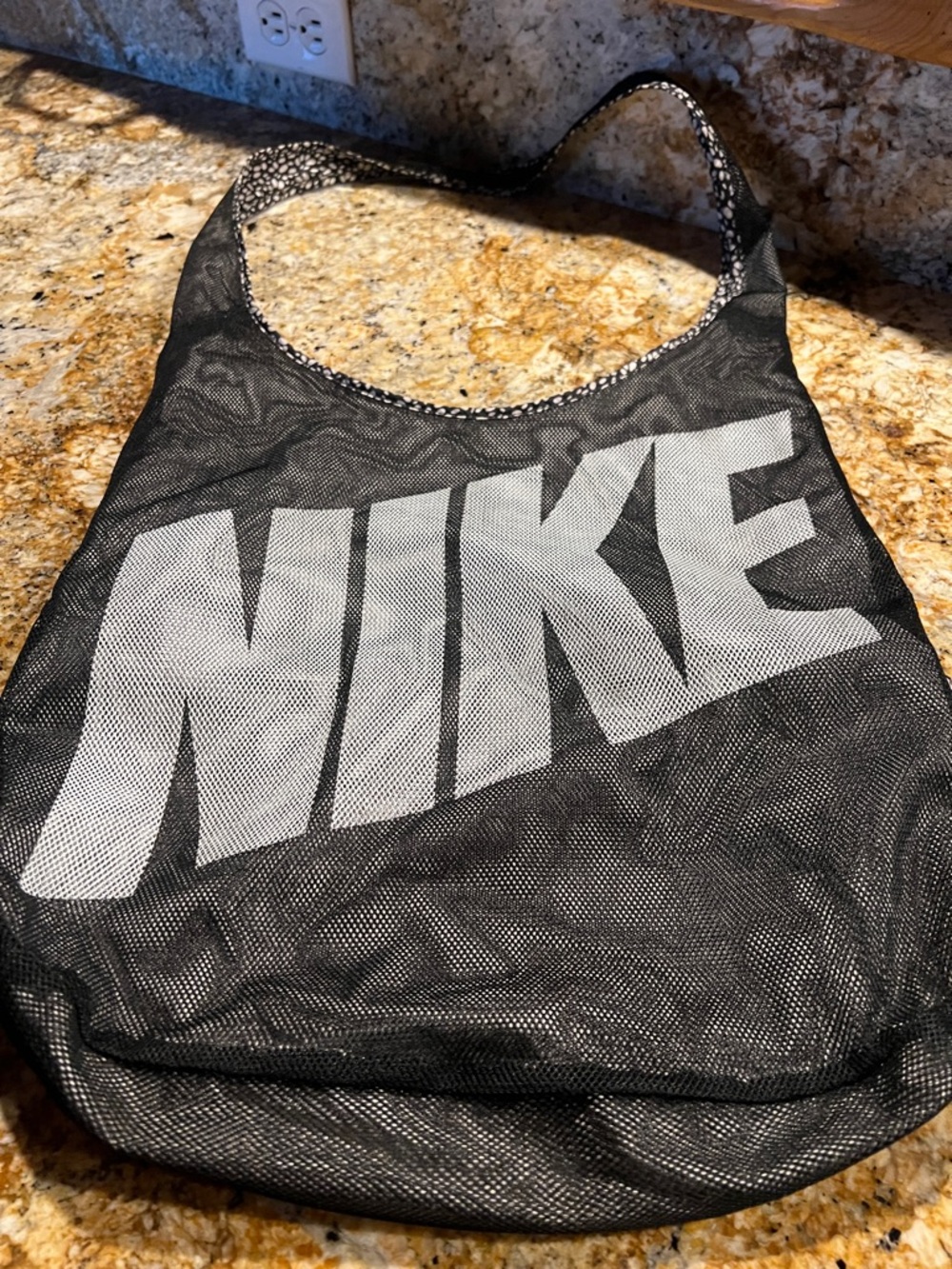 Nike Black Mesh Tote with White Logo